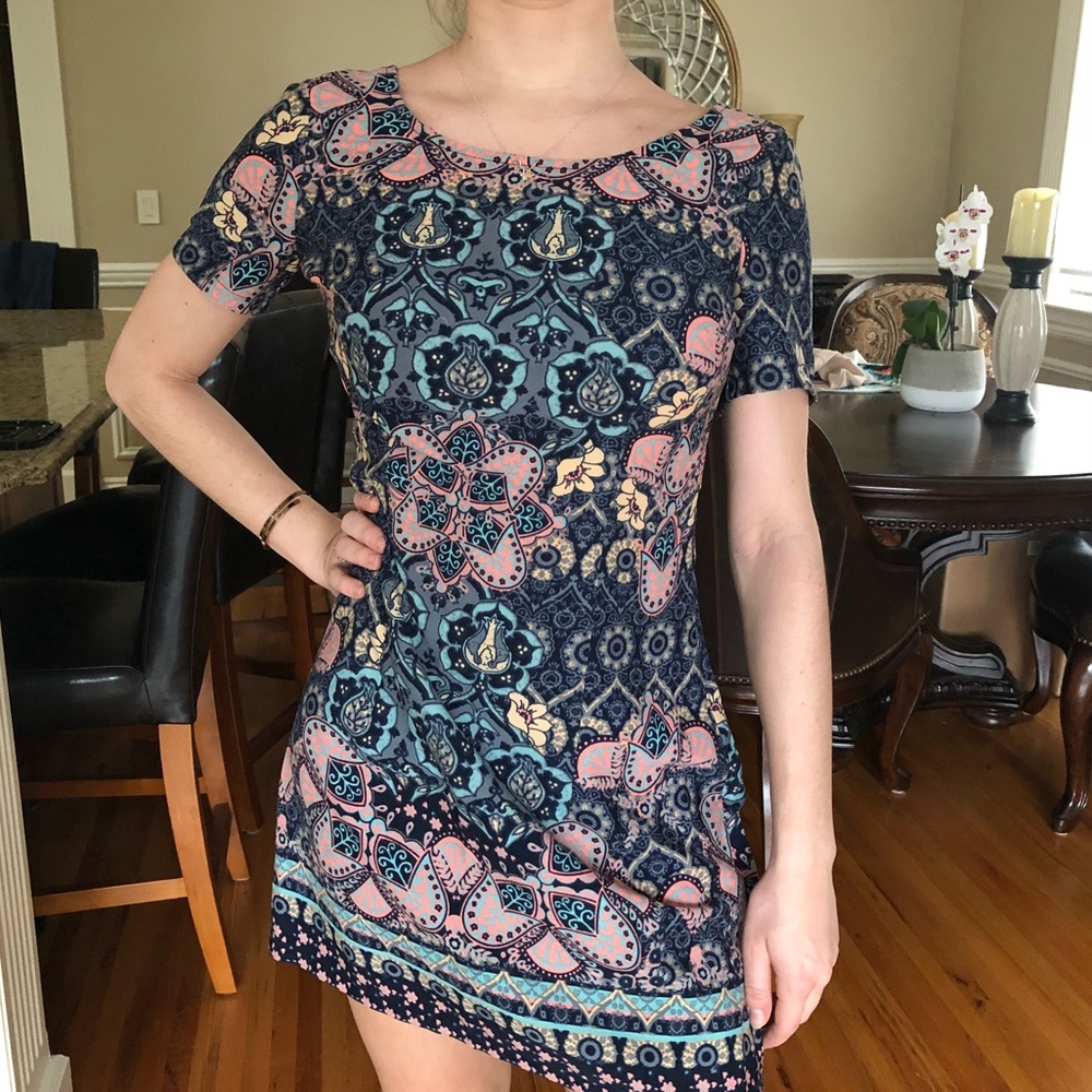 Paisley multi color blue dress